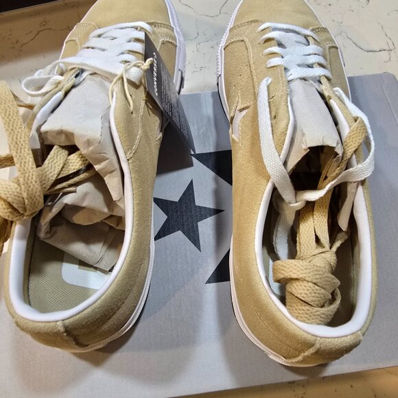 Converse One Star Pro Ox Low Top White Suede OAT MILK A04155C Men's Size 10 NEW - Picture 4 of 11